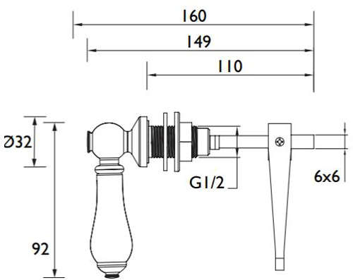 Additional image for Traditional Cistern Lever (Chrome).