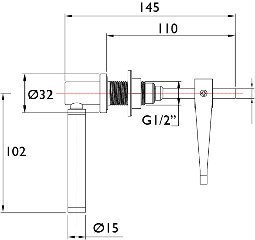 Additional image for Contemporary Cistern Lever (Chrome).