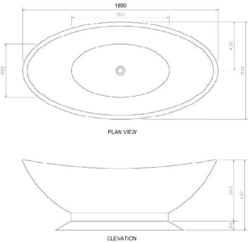Additional image for Kurv ColourKast Bath 1890mm (Gunmetal).