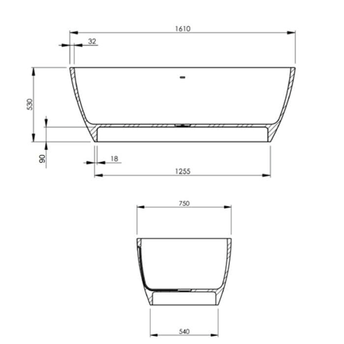 Additional image for Vive ColourKast Bath 1610mm (Light Fawn).