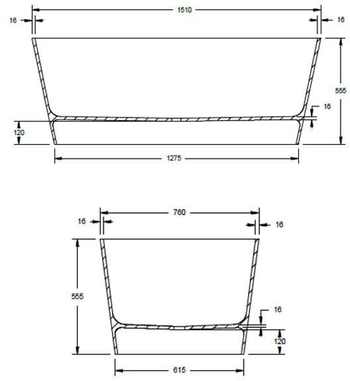 Additional image for Sorpressa Bath 1510mm (Matt White).