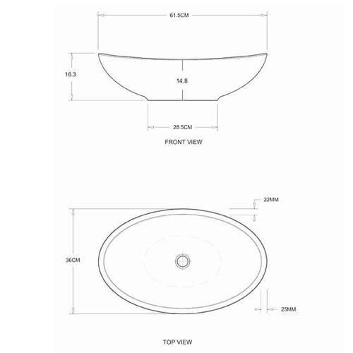 Additional image for Kurv ColourKast Basin 615mm (Powder Grey).