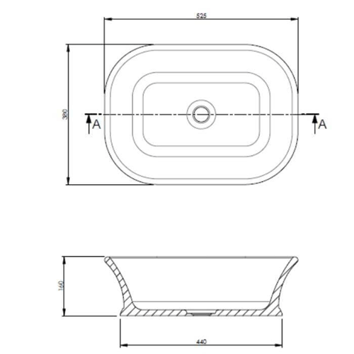 Additional image for Magnus / Senator ColourKast Basin 525mm (Mushroom).