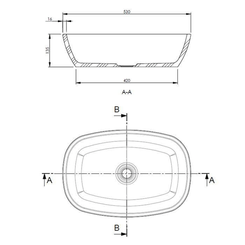 Additional image for Vive ColourKast Basin 530mm (Mushroom).