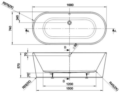 Additional image for Viado Bath 1680mm (Gloss White).