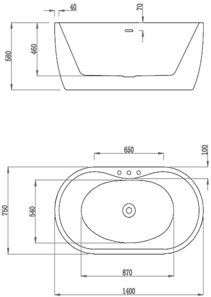 Additional image for Tamorina Petite Bath 1400mm (Gloss White).