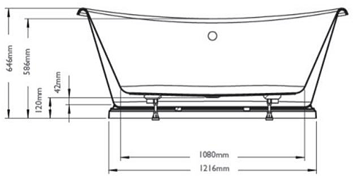 Additional image for Acrylic Boat Bath 1580mm (Gloss White).