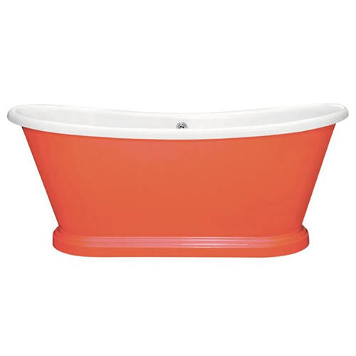 Additional image for Painted Acrylic Boat Bath 1580mm (White & Orange Aurora).