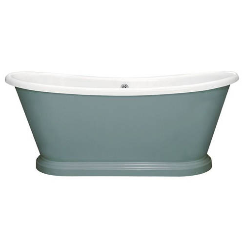 Additional image for Painted Acrylic Boat Bath 1580mm (White & Oval Room Blue).