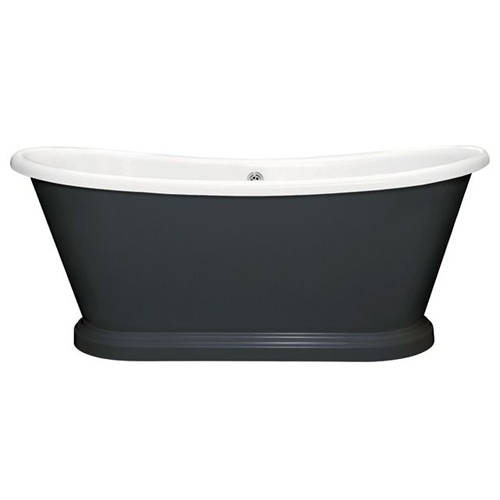 Additional image for Painted Acrylic Boat Bath 1700mm (White & Off Black).