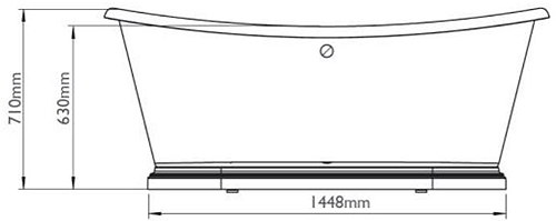 Additional image for Acrylic Boat Bath 1800mm (Gloss White).