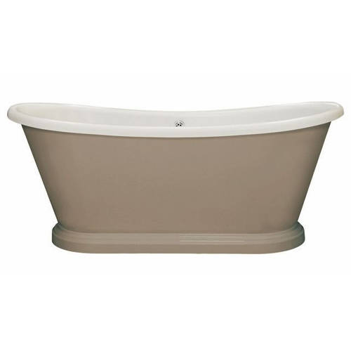 Additional image for Painted Acrylic Boat Bath 1800mm (White & Charleston Grey).