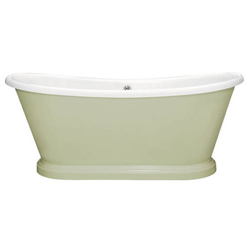 Additional image for Painted Acrylic Boat Bath 1800mm (White & Mizzle).