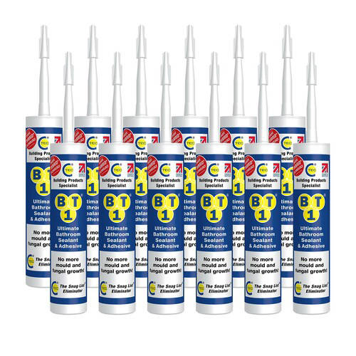 Additional image for 12 x Anti Bacterial Bathroom Sealant & Adhesive (12 Tubes, White).