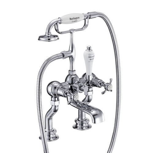 Additional image for Bath Shower Mixer Tap With Kit (Chrome & White).