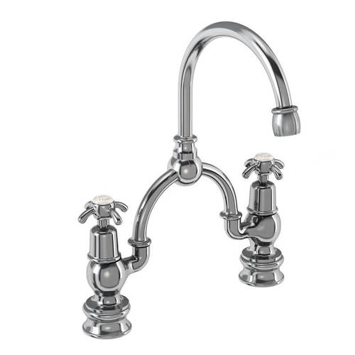 Additional image for 2 Hole Arch Basin Mixer Tap (Chrome & Medici, 230mm).
