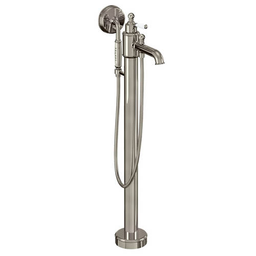 Additional image for Floor Standing BSM Tap, Lever Handle (Nickel & White).