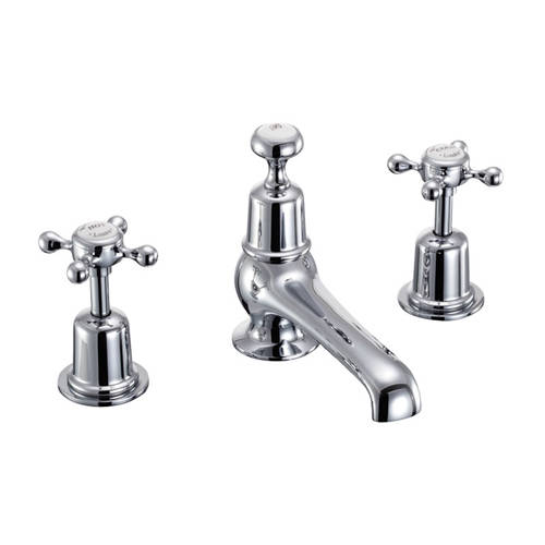 Additional image for 3 Hole Thermostatic Basin Tap (Chrome & White).
