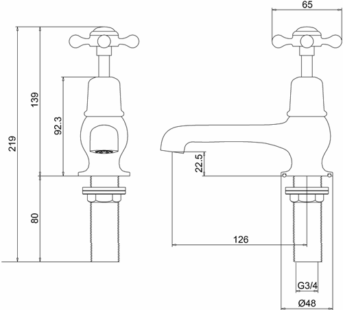 Additional image for Bath Taps (Chrome & White).