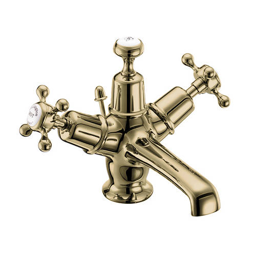 Additional image for Basin Tap With Pop Up Waste (Gold & White).