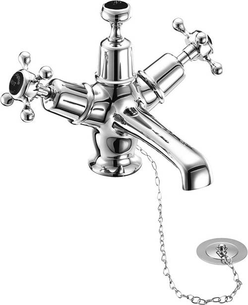 Additional image for Basin Tap With Plug & Chain Waste (Chrome & Black).