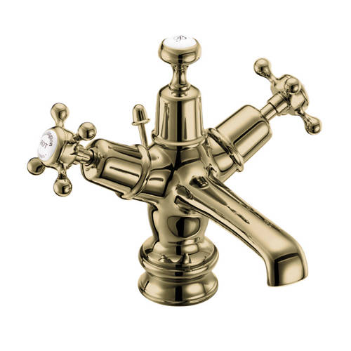 Additional image for Basin Tap With Pop Up Waste (Gold & White).