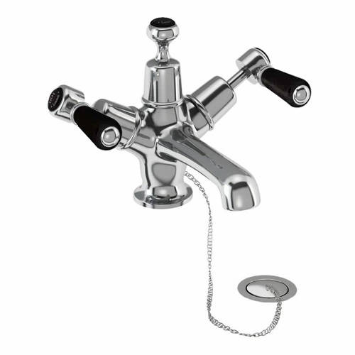 Additional image for Basin Tap With Plug & Chain Waste (Chrome & Black).
