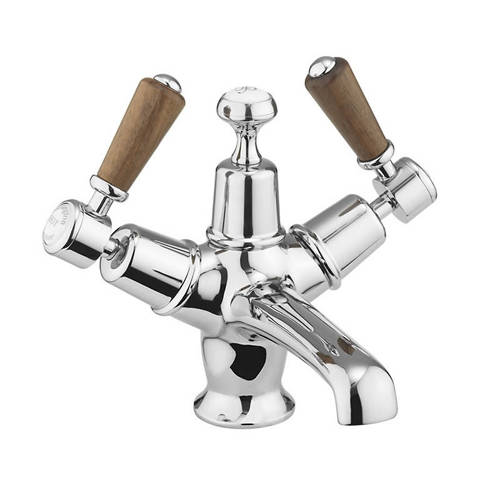 Additional image for Basin Tap With Click Clack Waste (Chrome & Walnut).