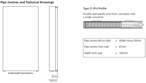 Additional image for Faraday Vertical Radiator 1600x600mm (P+, White, 6633 BTUs).