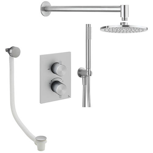 Additional image for Shower Pack With Head & Handset, Bath Fill (S Steel).