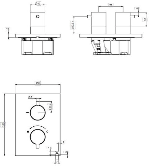 Additional image for Shower Pack With Ceiling Head 200mm (S Steel).