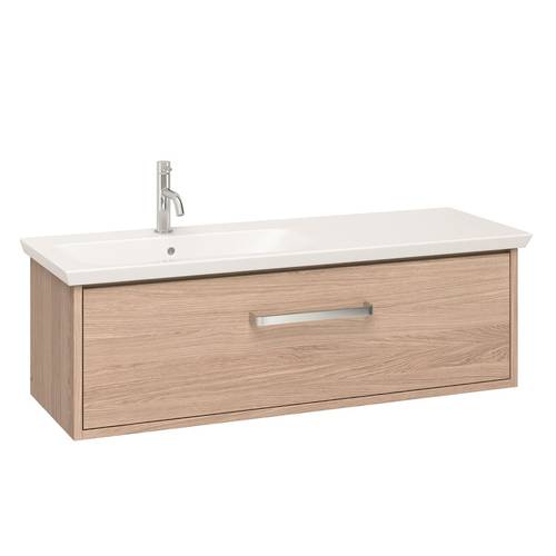 Additional image for Vanity Unit With Ceramic Basin (1000mm, Modern Oak, LH).