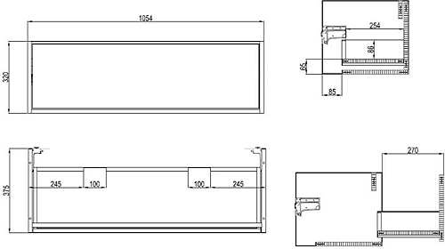 Additional image for Vanity Unit With Ceramic Basin (1000mm, Modern Oak, LH).