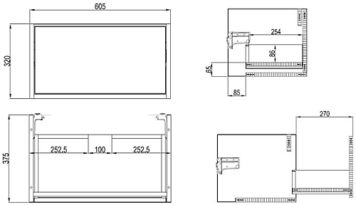 Additional image for Vanity Unit With Ceramic Basin (600mm, Modern Oak, 1TH).