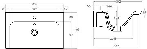 Additional image for Vanity Unit With Ceramic Basin (600mm, Modern Oak, 1TH).