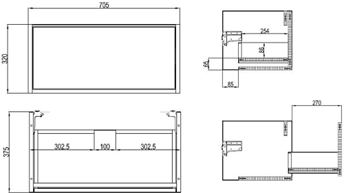 Additional image for Vanity Unit With Ceramic Basin (700mm, White, 1TH).