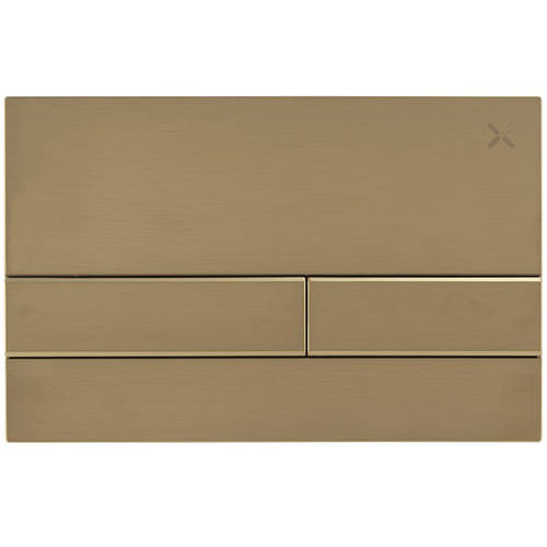 Additional image for Flush Plate With Dual Buttons (Brushed Brass).