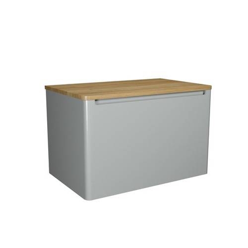 Additional image for Vanity Unit With Oak Top (800mm, Storm Grey Matt).