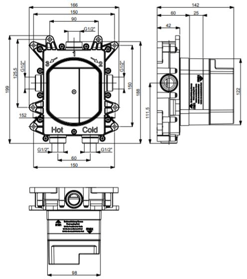 Additional image for Crossbox 1 Outlet Shower Valve (Stainless Steel).