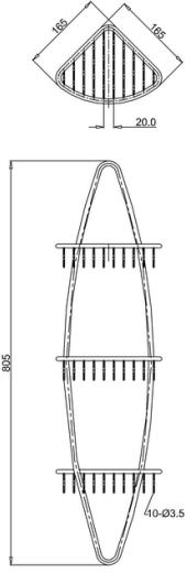 Additional image for Corner Wire Basket (Chrome).