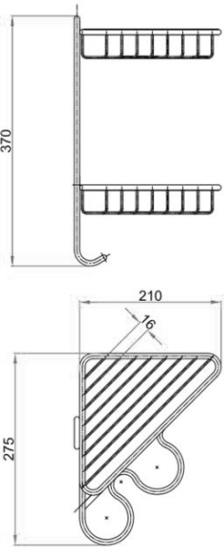 Additional image for Corner Wire Basket With Ceramic Dispensers (Chrome).