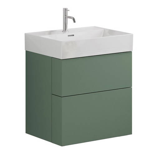 Additional image for Wall Hung Vanity Unit With Basin (600mm, Green, 1TH).