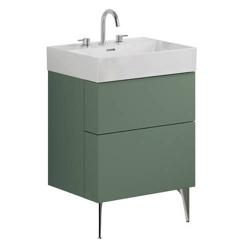 Additional image for Wall Vanity Unit With Slate Legs (600mm, Green, 3TH).