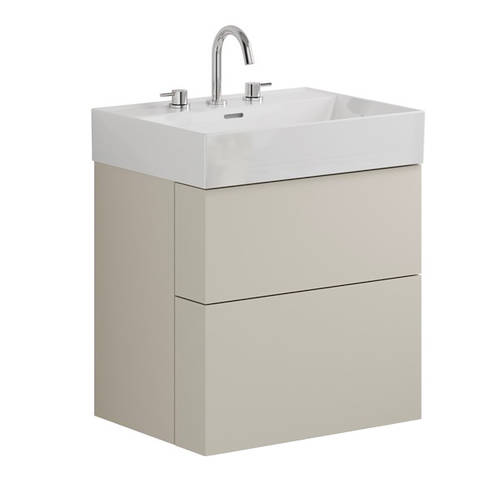 Additional image for Wall Hung Vanity Unit With Basin (600mm, Stone, 3TH).