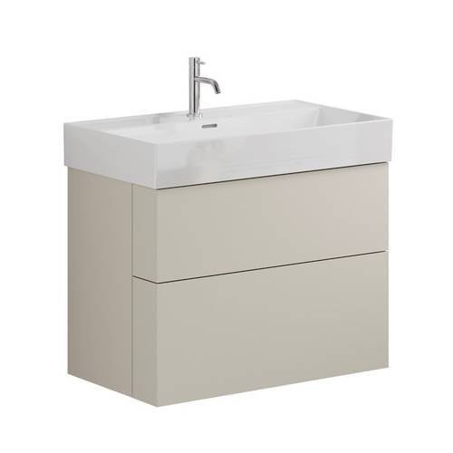 Additional image for Wall Hung Vanity Unit With Basin (800mm, Stone, 1TH).