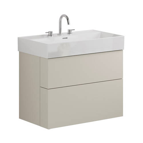 Additional image for Wall Hung Vanity Unit With Basin (800mm, Stone, 3TH).