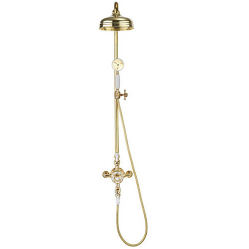 Additional image for Thermostatic 2 Outlet Slider Shower Kit (Unlac Brass).