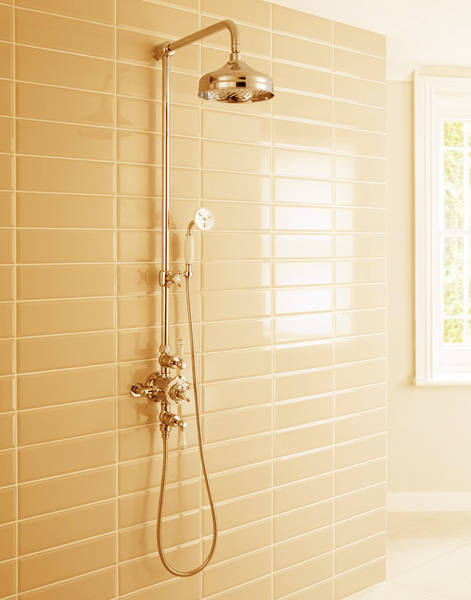 Additional image for Thermostatic 2 Outlet Slider Shower Kit (Unlac Brass).