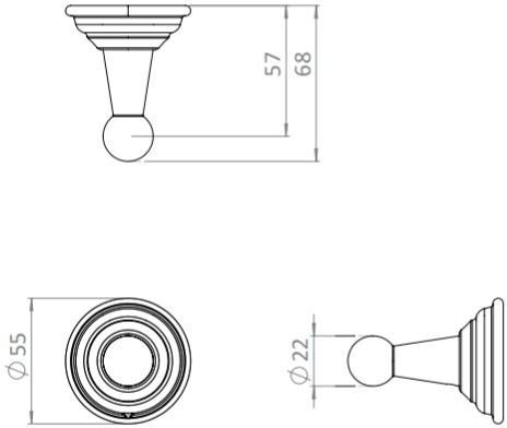 Additional image for Single Robe Hook (Chrome).