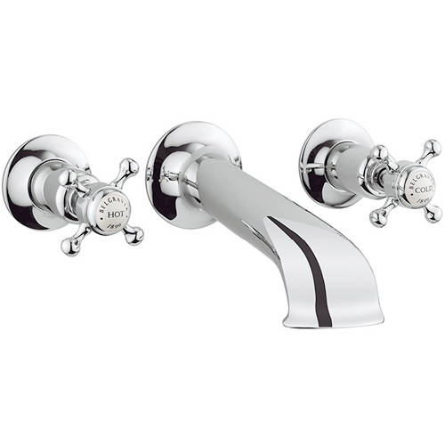 Additional image for Wall Mounted Bath Filler Tap (Crosshead, Chrome).
